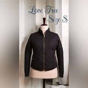 Love Tree Black Quilted Utility Jacket -Size S